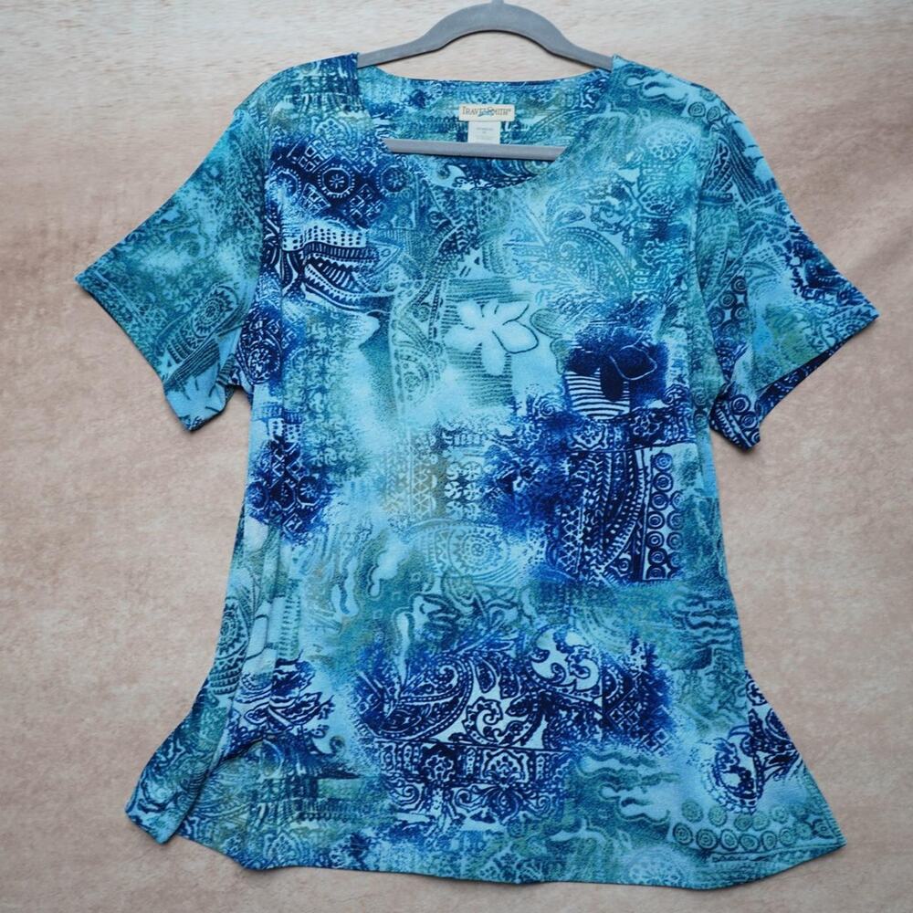 TravelSmith Paisley Print Top XL Y2K